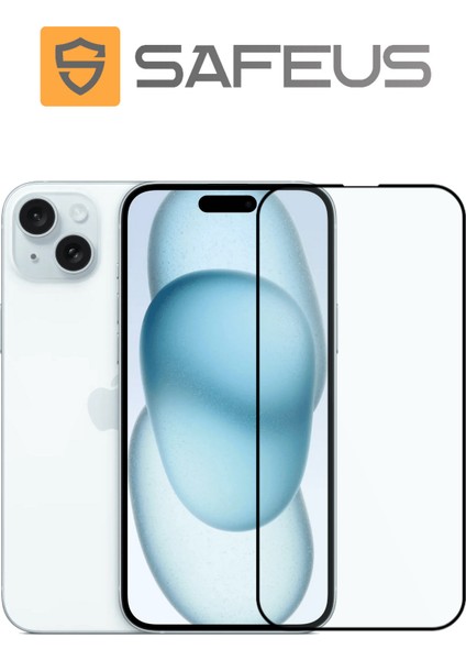 iPhone 15 Plus Tam Kaplayan Parmak İzi Bırakmayan Safir Ekran Koruyucu Cam