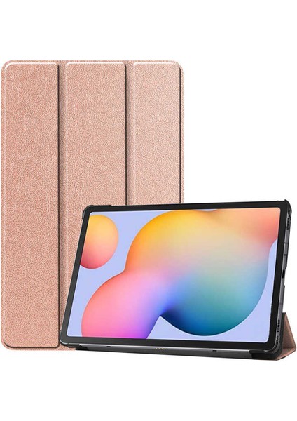 Lenovo Tab P11 Pro 11.2" 2.nesil Uyumlu Aden Smart Cover Standlı 1-1 Kılıf-Rose Gold