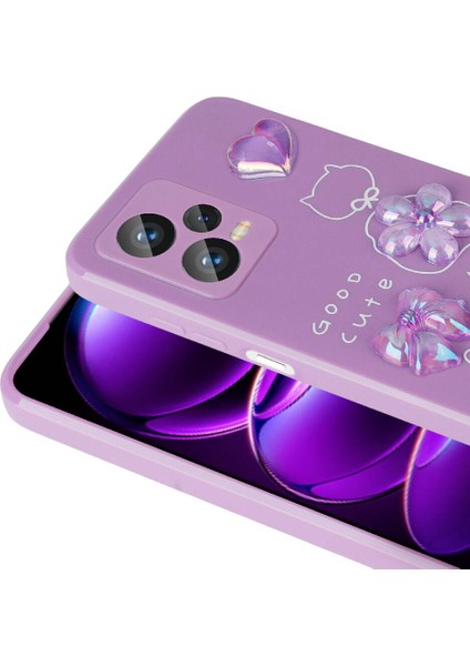 Xiaomi Redmi Note 12 4g Kılıf Kabartma Figürlü Parlak Aden Toys Silikon Kapak-Beyaz modelleri