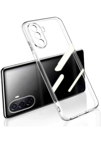 Huawei Nova Y70 Kılıf Aden Süper Silikon Kapak-Renksiz