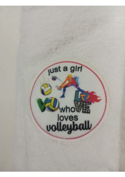 Kız Çocuk Bornozu, Pembe-Beyaz, Pamuklu, "voleybol Aşığı" Desenli fırsatları