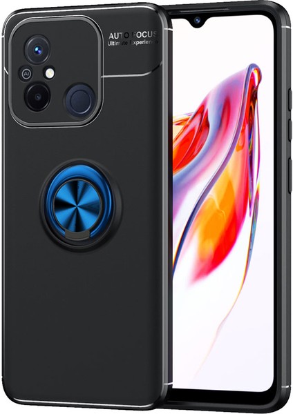 Xiaomi Redmi 12C Kılıf Aden Ravel Silikon Kapak-Siyah-Mavi