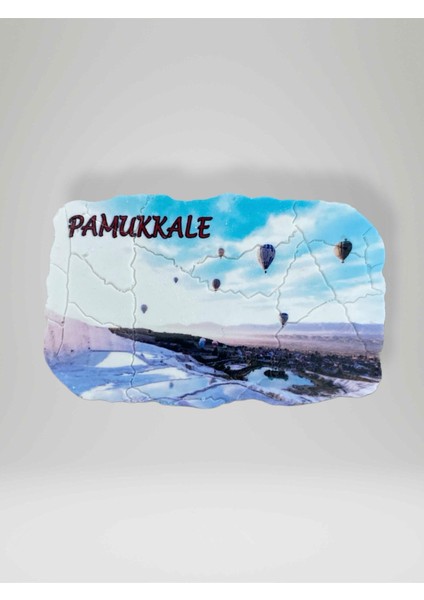 Pamukkale Temalı Çatlatma Polyester Magnet Buzdolabı Süsü 9cm x 5,5cm (KOD:888)