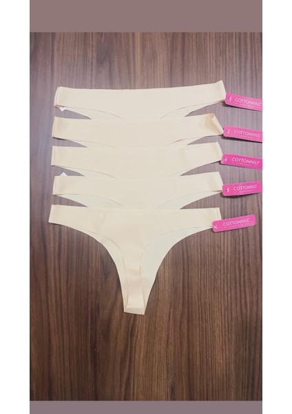 5 Adet 1 Paket Ten Rengi Basic Klasik Lazer Kesim Kadın Tanga Külot fiyatları