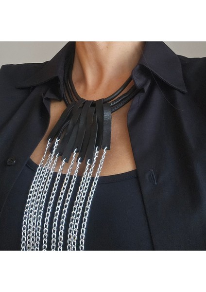 Hakiki Deri Siyah Zincir Kolye fırsatları