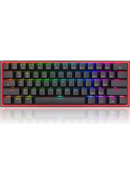 Redragon K616 Fizz Pro% 60 3 Modlu Kablolu, 2.4ghz Kablosuz, Bluetooth Mekanik Oyun Klavyesi, 61 Tuşlu Kompakt W/siyah Renkli Tuş Kapakları, Doğrusal Kırmızı Anahtar, Pro Sürücü/yazılım Destekli