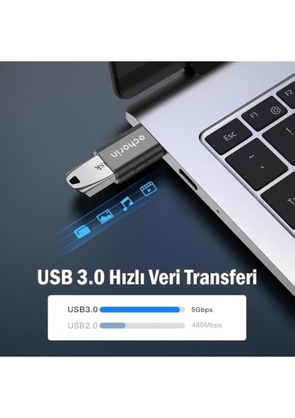 Otg Akıllı Giriş USB 3.0 To Type-C Dönüştürücü Adaptör Çevirici 5gbps, 16, Pro, Pro Max, M2, M3, M4 MacBook Pro, Air, iPad Pro ve Galaxy S25, S24, S23 ve Tabletler ile Uyumlu fiyatları