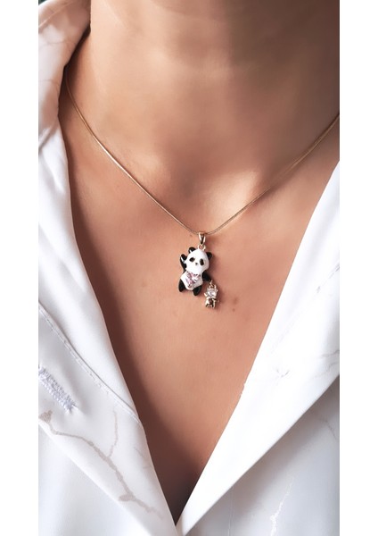 Panda Figürlü Çelik Kolye fiyatları
