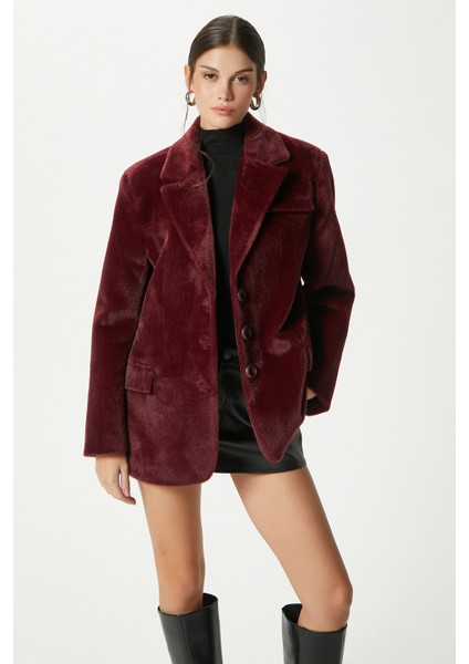 Kadın Tylor Bordo Suni Kürk Ceket fiyatları