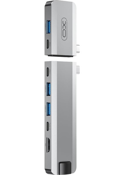 Xo Is Beauty HUB017 2'li Taşınabilir Istasyonu 9 In 1,2x Power Delivery Şarj Etmek Için, 3x USB 3.0 5gbps Hız, Ethernet 100MBPS,2X HDMI 4K 30Hz, Type-C, MacBook Ile Uyumlu, Gri