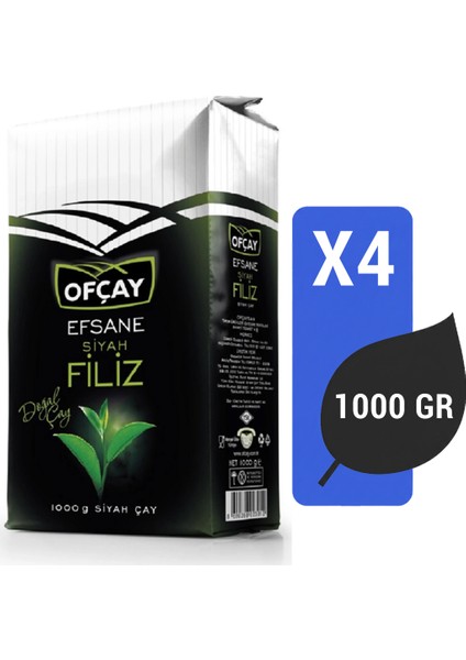 Efsane Siyah Filiz 1000 gr x 4 Adet