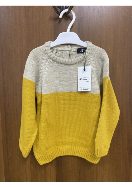 Kids Bisiklet Yaka Düğmeli Triko Kazak indirimleri