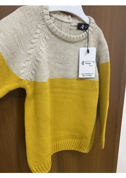 Kids Bisiklet Yaka Düğmeli Triko Kazak