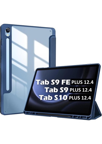 Galaxy Tab S9 Fe PLUS/S10 Plus/s9 Plus ile Uyumlu Kılıf Grafiti Şeffaf Kalem Bölmeli X610-16-810-18 X820 Lacivert