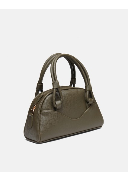 Bag Urban Knot Haki Suni Deri Fermuarlı Çok Gözlü Kadın Kol ve Askılı Omuz Çantası fiyatları