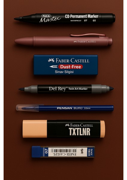 Kalem Seti | Uçlu Kalem, Marker, Silgi, Fosforlu Kalem, Uç Kutusu, Tükenmez –ofis ve Okul Kullanımı