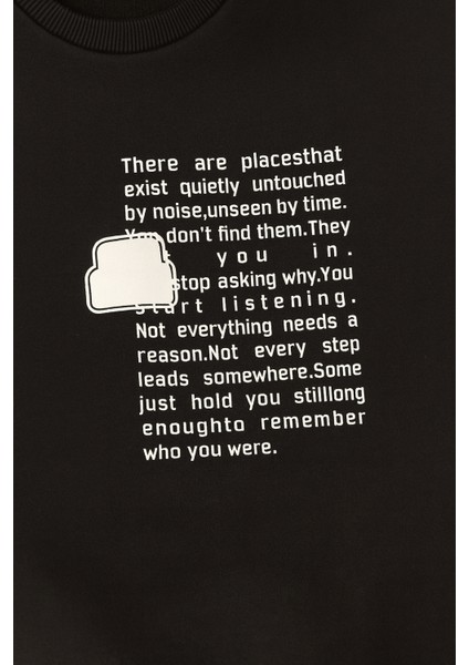 Siyah Eşofman Takımı Şardonlu 3 Iplik | Çocuk Unisex Sweatshirt ve Alt Eşofman | Rahat Kalıp | Kr Kids fiyatları