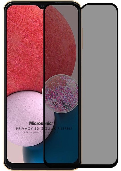 Galaxy A13 4g Privacy 5d Gizlilik Filtreli Cam Ekran Koruyucu Siyah