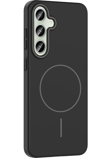 Galaxy S24 Plus Kılıf Magsafe Şarj Özellikli Aden Ruby Silikon Kapak - Desert Titanyum indirimleri