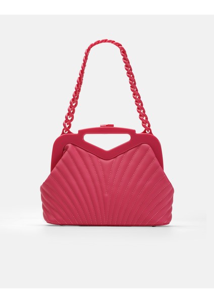 Bag Vivid Chain Fuşya Suni Deri Zincir Askılı Klips Kapamalı Kadın El ve Omuz Çantası fiyatları