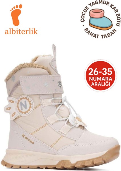 Kız Çocuk Kürklü Soğuk Geçirmez Suya Dayanıklı Termal Kaymaz Cırtlı Kar Botu Yağmur Botu