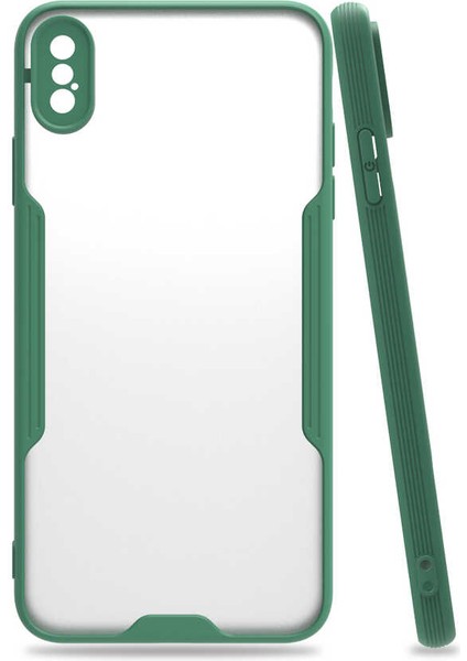 iPhone Xs Max 6.5 Uyumlu Aden Parfe Kapak-Koyu Yeşil