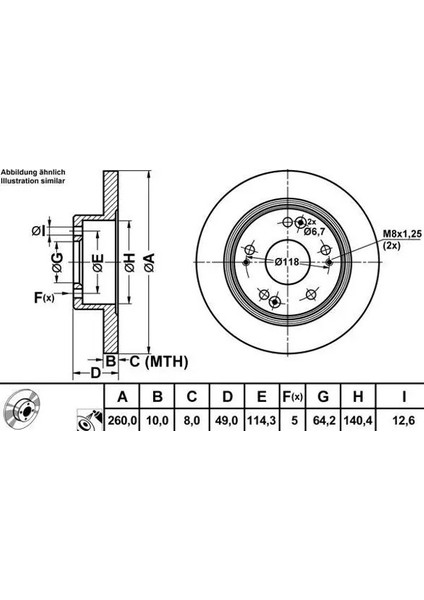 50299 Arka Fren Diski 42510SEAE00 (2 Adet Fiyatıdır)