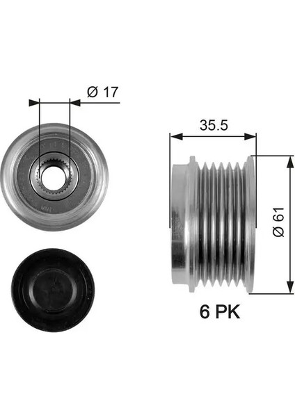 OAP7100 Alternator Kasnagi 4805492 93743440 A6041500160