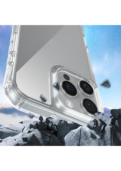 iPhone 16 Pro Kılıf Airbagli Takılabilir Askı Aparatlı Aden Snap Silikon Kapak-Şeffaf fırsatları