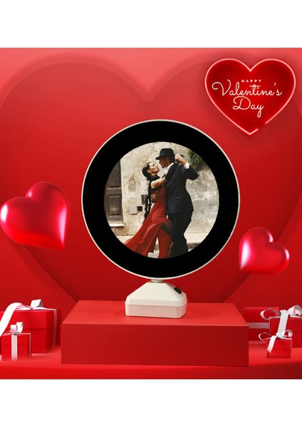 Kişiye Özel Fotoğraflı Sihirli Ayna – LED Işıklı Romantik Hediye
