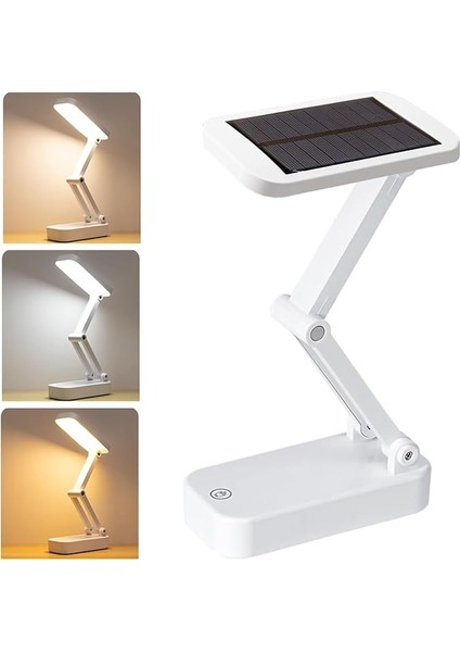 Güneş Enerjili Solar Masa Lambası, 3 Modlu, Işık Gücünü Kısabilme ve Açabilme USB Şarj Edilebilir Taşınabilir Esnek Kaz Boynu 8led Kitap Okuma Aydınlatması, Yatak Başı Okuma Lambaları