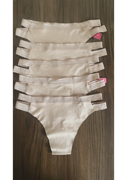 5 Adet 1 Paket Kahve Çift File Lastikli Lazer Kesim Brezilya Külot fiyatları