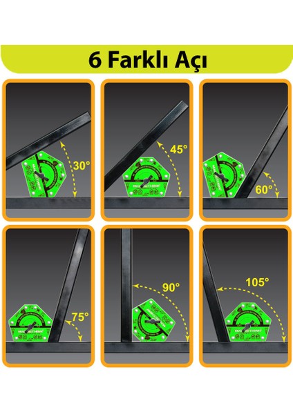2 Adet Aç Kapa Özellikli 6 Açılı Kolay Temizlenebilen Güçlü Mıknatıslı Kaynak Tutucu Manyetik Kaynak Gönyesi fiyatları