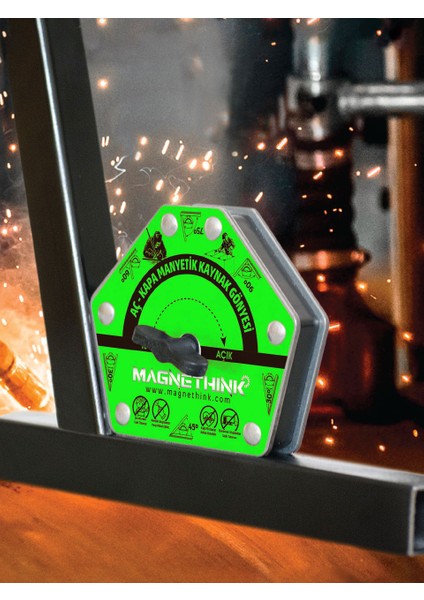 2 Adet Aç Kapa Özellikli 6 Açılı Kolay Temizlenebilen Güçlü Mıknatıslı Kaynak Tutucu Manyetik Kaynak Gönyesi