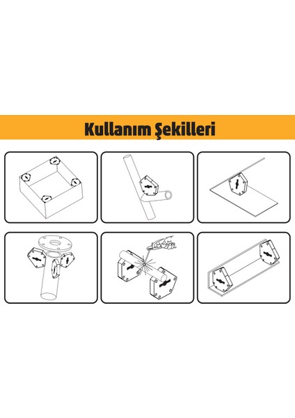 2 Adet Aç Kapa Özellikli 6 Açılı Kolay Temizlenebilen Güçlü Mıknatıslı Kaynak Tutucu Manyetik Kaynak Gönyesi