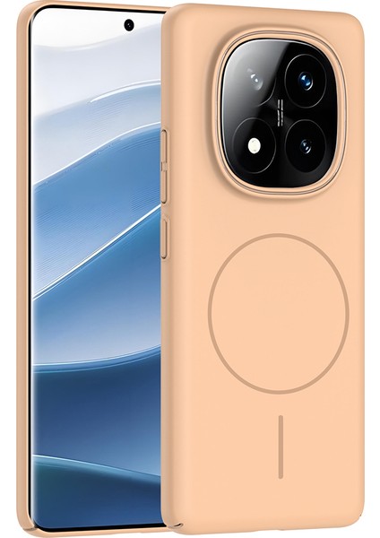 Redmi Note 14 Pro Plus Kılıf Magsafe Şarj Özellikli Aden Ruby Silikon Kapak - Desert Titanyum