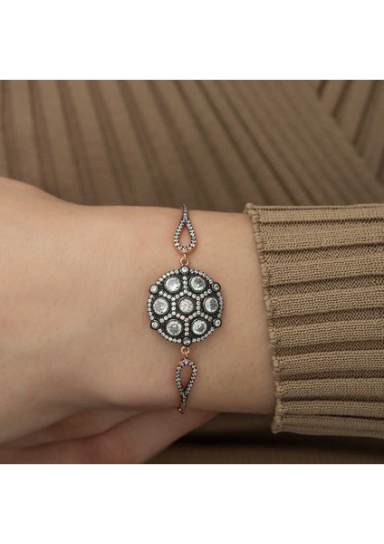 925 Ayar Gümüş Rose Elmas Montür Bileklik T5229 (802802) fırsatları