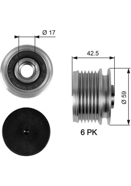 OAP7106 Alternator Kasnagi 06E903119K 7700110616 7701477689