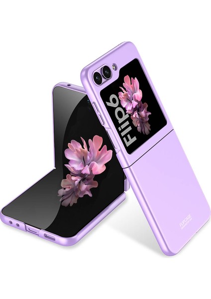 Galaxy Z Flip 6 Kılıf Aden Sert Kıpta Kapak-Mor