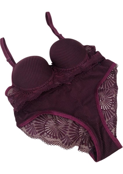 Kadın Dolgulu B Cup Balenli Telli Sütyen Takımı