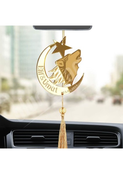 Kişiye Özel Tarihli Bozkurt Pleksi Araba Dikiz Aynası Süsü