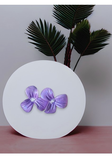 Muffyclay Özel Tasarım, Polimer Kil Mor Çiçekli Küpe - Amethyst Flora fiyatları