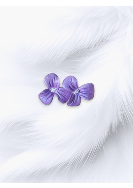 Muffyclay Özel Tasarım, Polimer Kil Mor Çiçekli Küpe - Amethyst Flora indirimleri
