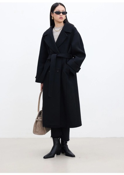 Kemerli Oversize Premium Kadın Kaşe Kaban modelleri