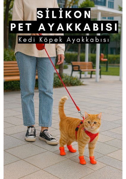 Slikon Evcil Hayvan Ayakkabısı Kedi Ayakkabısı (S Beden) Casapetra