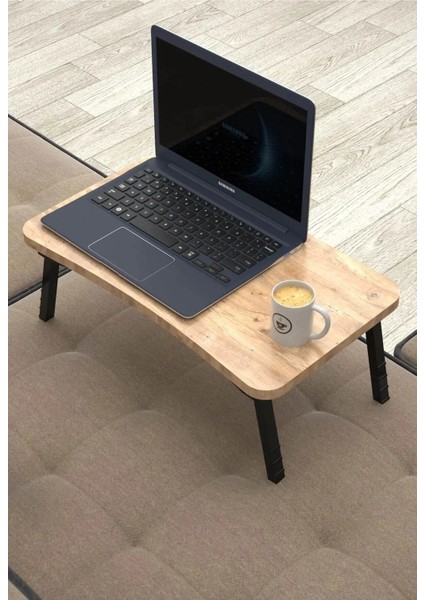 Laptop Sehpası Seyyar Kahvaltı Masası Katlanır Çalışma Sehpası Atlantik Çam