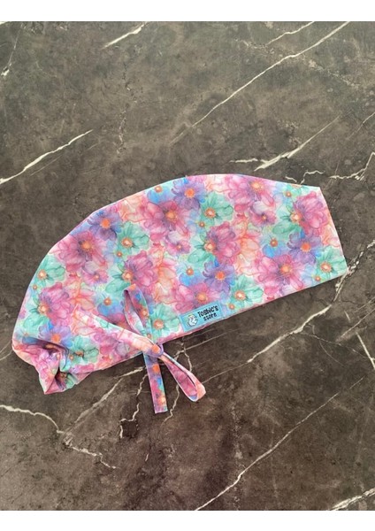 Sulu Boya Yeşil Çiçekler Cerrahi Bone