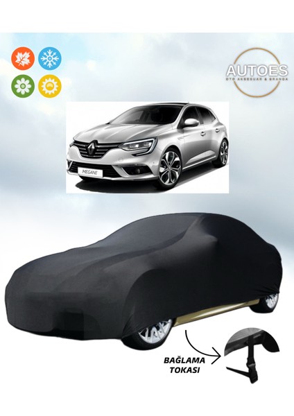 Renault Megane 4 Hb 2019 Model Araba Brandası,oto Branda Alttan Bağlantı Tokalı Siyah