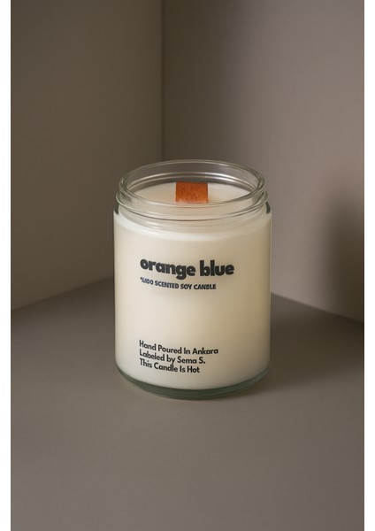 : Orange Blue : Cam Kavanozda Kokulu %100 Soya Mum (Şampanya Aroması, Fesleğen, Limon, Turunç) modelleri