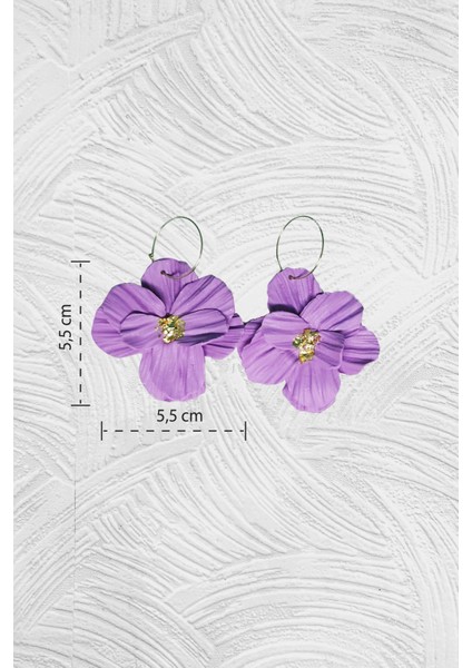 Muffyclay Özel Tasarım, Polimer Kil Mor Halka Çiçek Küpe - Purple Petals modelleri